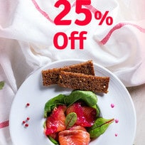 Flat 25% OFF on 168+ Selected Restaurants !