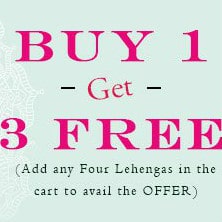 Ninecolours: Buy 1 Get 3 FREE on Lehengas Orders