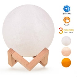 Tomtop: Flat 40% OFF on 3 Colors Creative Moon Lamp 3D Printed Lunar Lamp LED Night Light 8cm/ 3.1in