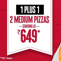 Get 2 Medium Pizzas starting at ₹ 649