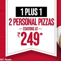 Get 2 Personal Pizzas starting at ₹ 249