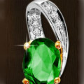 Surat Diamond : Get 23% off Real Emerald & Diamond Two Tone Pendants Orders