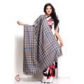 Straight Line: Get 17% off Blue and Silver Gerry Plaid Soft Pashmina Shawl Orders