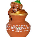 Get 29% off Terracotta Handpainted Baby Ganesha Climbing On The Matki Orders
