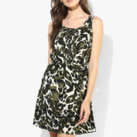 Get 10% off Dressvilla Green Polyester Colored Printed Shift Women's Dress Orders