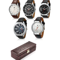 Bag it Today: Get 69% off Rico Sordi Set of 5 Mens Leather Watches & Borse Watch Case Orders