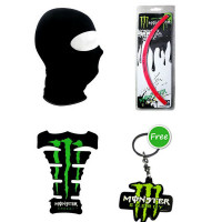 Get 72% off Black Balaclava Face Mask, Monster Rim Sticker Green, Tank Pad & Key Chain Orders
