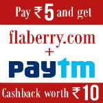 Flaberry: ₹ 10 Cashback off ALL Orders Site-Wide for PayTM Customers