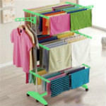 Shop CJ: Get 66% off Kawachi Power Dryer Easy Mild Steel Cloth Drying Stand (with 6 Wheels) Orders