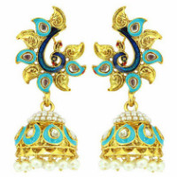 Get 49% off Sky Blue Swirl Peacock EARRINGS Orders