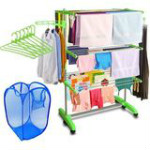 Shop CJ: 60% OFF on Kawachi Mild Steel with ABS Plastic Laundry Hanger Cloth Drying Stand Orders