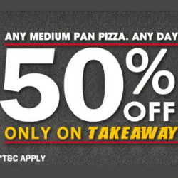 Pizza Hut India: Flat 50% OFF on 2 Medium Pizza's Orders