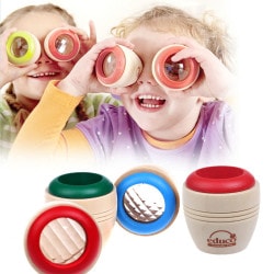 Cafago: Flat 24% OFF on 4 Pcs Wooden Mini Kaleidoscope Children Educational Toy