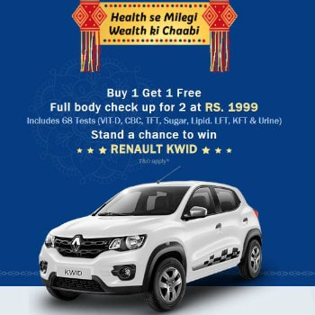 Flat ₹ 1,999 on 2 Full Body Check-Up's & WIN RENAULT KWID !