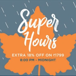 Myntra: Flat 18% OFF on Super Hours Orders above ₹ 1,799