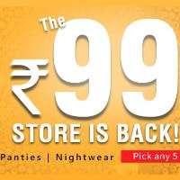 Clovia: Flat ₹ 99 Each on Any 5 Bra's | Panties | Nightwear Orders