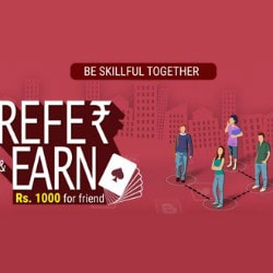 Ace2Three: Upto ₹ 1,000 Cashback on Refer and Earn Orders Site-Wide
